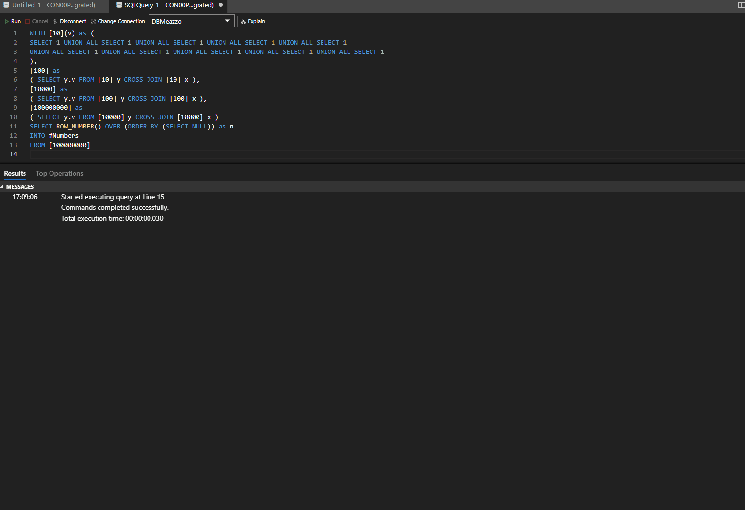 QueryPlan.Show in Azure Data Studio: a SELECT INTO plan as operator flow, cost analysis sunburst and per-operator details